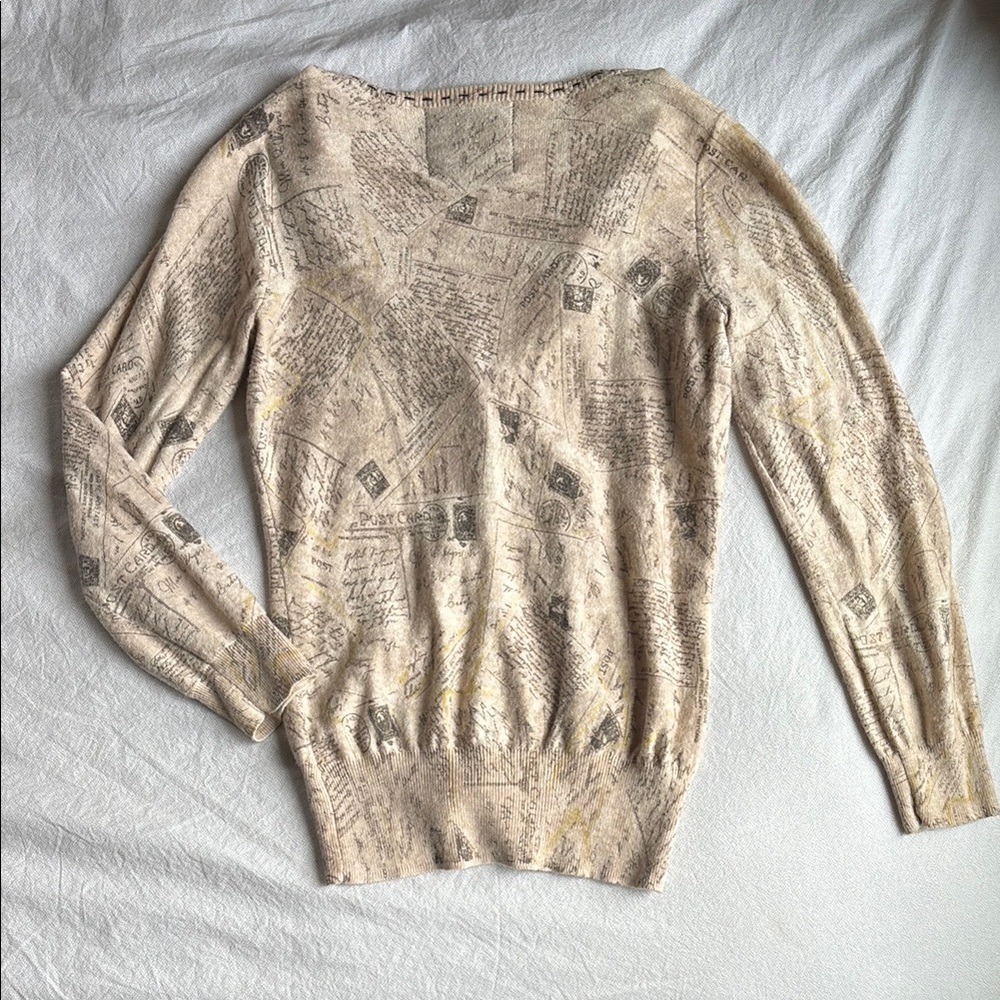 Anthropologie Cream/Beige Cardigan Sweater with V-Neck by Guinevere - Picture 5 of 6